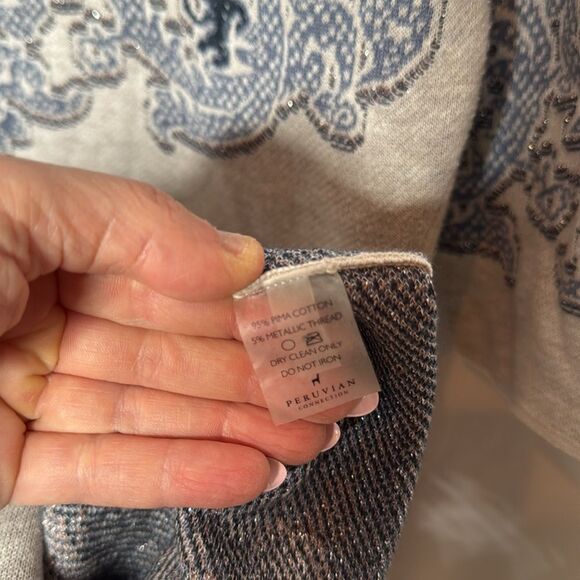 Peruvian Connection Pina Cotton Pullover Knot Sweater Dress. Size Large. - Picture 8 of 8